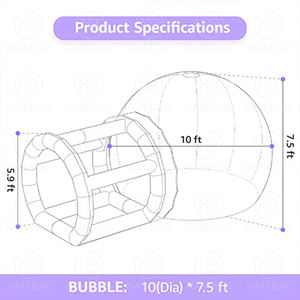 Tente à bulles gonflable pour enfants, fête commerciale, dôme transparent, jardin extérieur, maison à bulles - Product Image 6