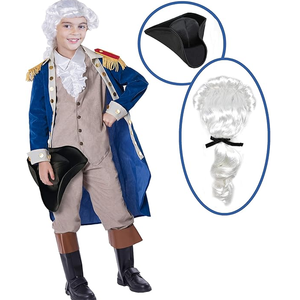 Disfraces de juego de escenario renacentista, uniforme colonial americano para niños, disfraz de Halloween con faldas con un juez oficial - Product Image 4