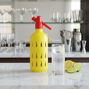 lovin barware Gold Metal <b>Soda</b> Siphon With <b>Bottle</b> Cutouts Insulated Beverage Dispenser Party Drink Maker - Product Image 3