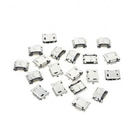 Venta caliente Micro USB tipo B Puerto hembra 5 pines 180 grados SMD SMT montaje en PCB de soldadura