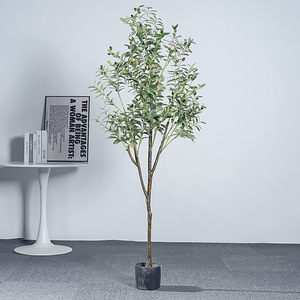 Fleurs qui accompagnent sa vie, olivier artificiel, grande plante en pot d'intérieur, décoration pour le salon - Product Image 1