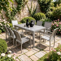 Ensemble de table et chaises de salle à manger extensible en aluminium moderne résistant aux intempéries avec table de jardin extensible pour usage extérieur
