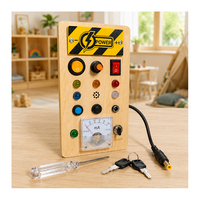 Tableau d'activités Montessori en bois STEM avec circuit de contrôle, lumière LED, compteur analogique et interrupteur – Jouet éducatif sensoriel pour développer les compétences des enfants d'âge préscolaire