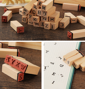 Juego de 36 Sellos de Madera con Letras del Alfabeto, Mini Sellos de Letras y Números para Manualidades, Tarjetas y Álbumes de Fotos - Product Image 3
