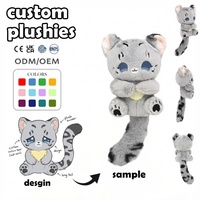 Fabricant de jouets en peluche personnalisés OEM/ODM – Peluches animales personnalisées avec expression émotionnelle de chat triste déchiré et fondu – Cadeaux