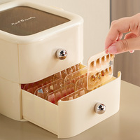 Kotak Penyimpanan Nail Art dengan Rak Display, Kotak Organizer Kuku Palsu untuk Salon, Tempat Display Pelat Kuku Sedang-Panjang