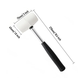 24oz Color Blanco Suave cabeza <span class=keywords><strong>de</strong></span> <span class=keywords><strong>goma</strong></span> mazos blancos - Product Image 3