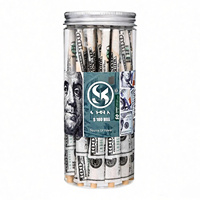Emballage en papier pré-imprimé personnalisé pour dollars américains, pochette roulée / 1000 pièces / Emballage de cônes de 110 mm pour bouteilles en conserve, pour les magasins de fumeurs