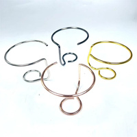 Support de présentation en métal doré en gros, base pour sphères de cristaux, support en métal pour décoration