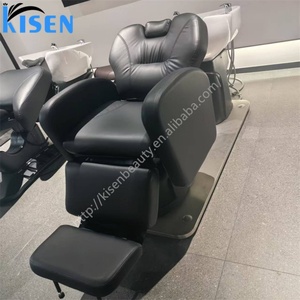 Kisen High Quality Modern Shampoo Chair Luxury Salon Sofa Electric Adjustable <b>Bed</b> with Ceramic Sink - Product Image 1