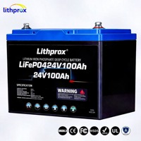 Batería de vehículo eléctrico industrial de 24V 100AH sin mantenimiento, celda LiFePO4 para carretillas elevadoras, CE FCC RoHS UN38.3 OEM ODM