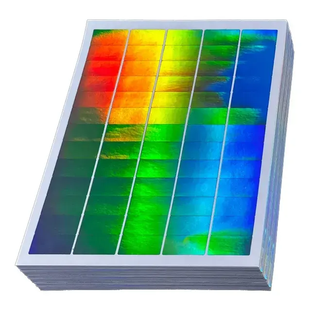 Hojas adhesivas holográficas etiqueta A4 para imprimir papel adhesivo de vinilo holograma de Transparencia de inyección de tinta de 8,5x11 pulgadas