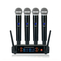 Microphone Sans Fil Demao RTS de Haute Qualité 4 en 1 Système de Micro Sans Fil Micro à Main pour Karaoké et Discours