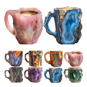 2025 Unique 11oz café minéral en cristal pour tasses tasse avec poignée et cuillère nouvelle décoration de la maison cadeaux de vacances de mariage en vrac - Product Image 2