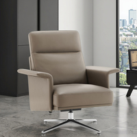 Canapé pivotant moderne Mobilier de bureau en cuir véritable Chaise longue italienne pivotante Chaise de bureau confortable et tournante