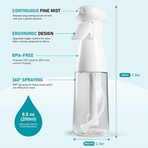Botellas de spray de alta calidad con logotipo personalizado de muestra gratis reutilizables de grado alimenticio para cocina de salón con botella de spray continuo - Product Image 1
