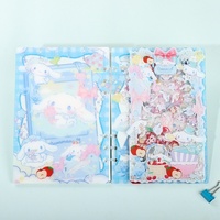 Carnet créatif A7 DIY avec paillettes, thème Cinnamoroll, en acrylique, à feuilles mobiles
