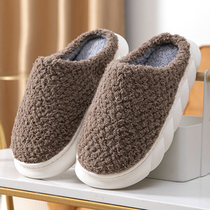 Pantofole invernali calde con plateau <span class=keywords><strong>donna</strong></span> uomo coppie al coperto scarpe pelose casa antiscivolo peluche spessa suola morbida <span class=keywords><strong>calzature</strong></span> Comfort per la casa - Product Image 6
