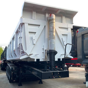 Heavy Duty Hydraulic Cylinder 45 Cubic Meter 50Ton 4 Axles Rear Tipper Dump-<b>Trailer</b> End Dump Semi Truck <b>Trailer</b> for Sale - Product Image 1