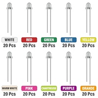 Diodes électroluminescentes LED Rongyu, 100-200 pièces, 3 mm, blanc, blanc chaud, rouge, orange, jaune, vert, bleu, violet, rose, 10 couleurs