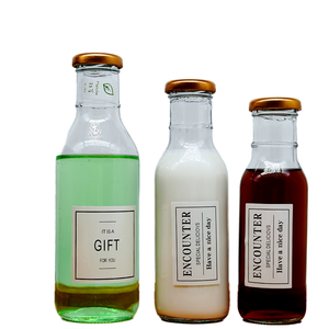 Botellas de Vidrio Vacías de Alta Calidad de 250/350/500 ml, Encantadores Envases Pequeños para Salsas/Aceite/Refrescos/Condimentos con Tapa de Metal/Plástico - Product Image 1