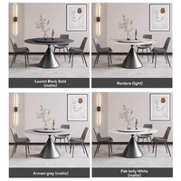 Table ronde de plaque de roche italienne CZ-05 simple blanc pur crème vent maison table ronde petit restaurant familial table de repas