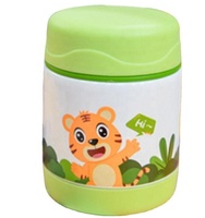 Lonchera Térmica Redonda de Acero Inoxidable de 350 ml para el Regreso a Clases, Diseño Flexible y Ecológico, Incluye Cuchara y Tenedor