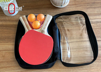 Batte de tennis de table portable en plastique de bonne qualité avec 2 raquettes et 2 balles de ping-pong, prix d'usine