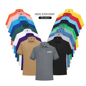 Camisetas polo de manga curta para homens, camisas polo personalizadas com logotipo, tecido 230g de algodão e poliéster