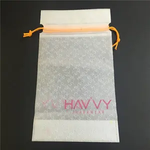 Hot sealing matt packing double plastic drawstring shoe bag