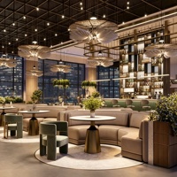 Aménagement complet de restaurant, mobilier sur mesure, design d'intérieur, présentoir commercial, comptoir de bar, décoration, rénovation de magasin