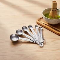 Ensemble de 6 cuillères doseuses Harmony en acier inoxydable 430 à tête ronde avec échelle – Pour lait en poudre, café et assaisonnements de cuisine