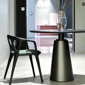 Sillón <span class=keywords><strong>de</strong></span> Madera Maciza Ecológico y Duradero - Muebles Modernos para Comedor y Hotel con Cojín <span class=keywords><strong>de</strong></span> Cuero - Product Image 3