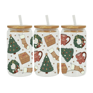 Envolturas para Vasos DTF de 16 oz, Adhesivos Navideños con Diseño de Gnomos, Adhesivos para Vasos con Diseño de Galleta de Jengibre, Adhesivos para Vasos con Protección UV - Product Image 2