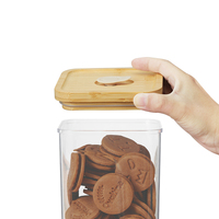 Contenants de stockage alimentaire en plastique de qualité alimentaire sans BPA, hermétiques, avec couvercle en bambou et valve de décompression, empilables