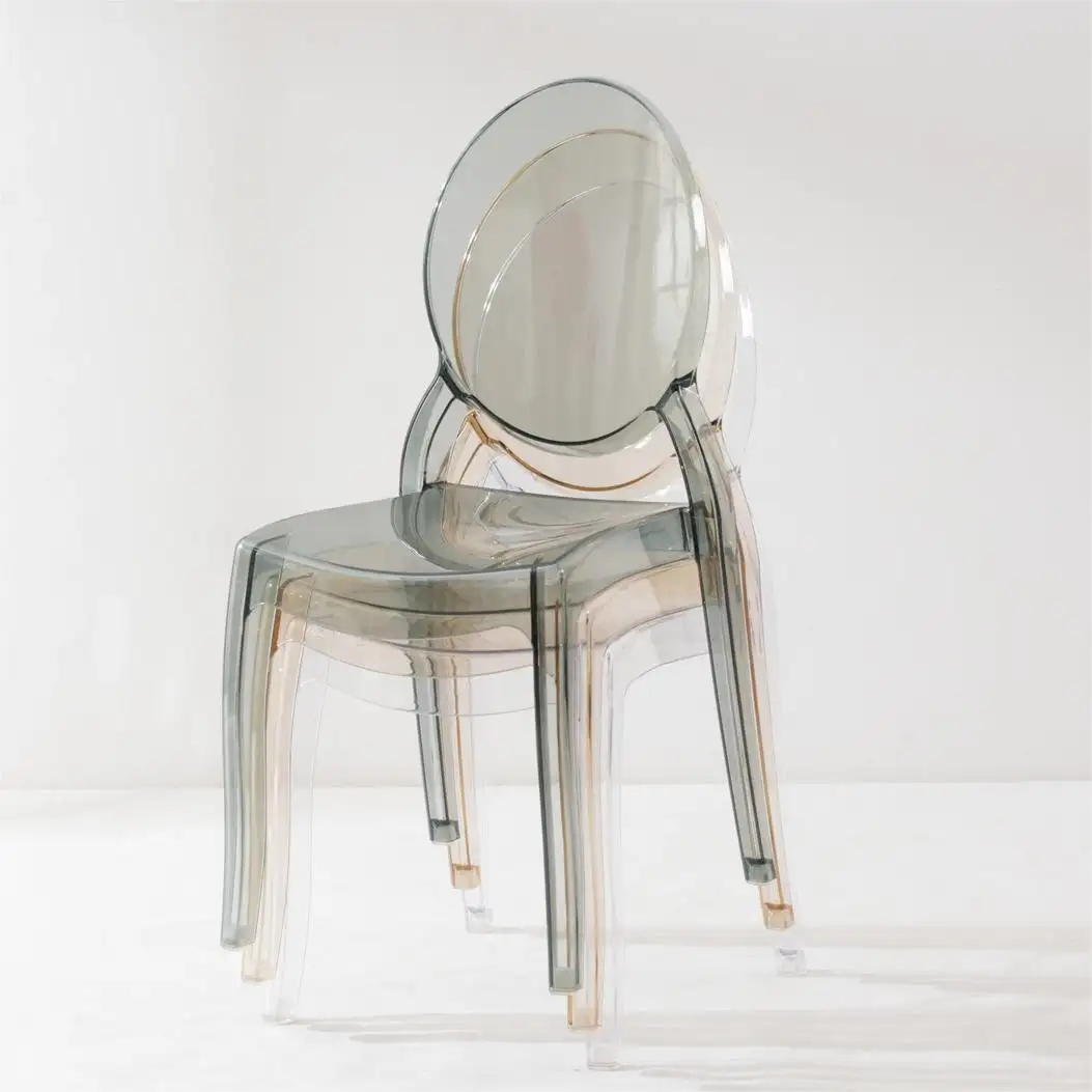 Toptan Bazhou mobilya Modern plastik reçine parti şeffaf akrilik hayalet düğün şeffaf sandalye olay için