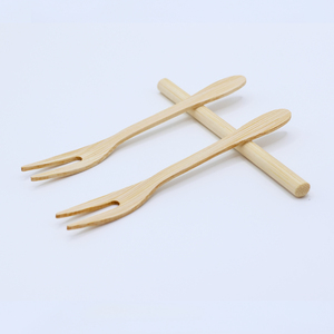 Fourchettes à fruits miniatures écologiques en bambou, fourchettes à dessert en bois réutilisables pour la restauration événementielle - Product Image 3