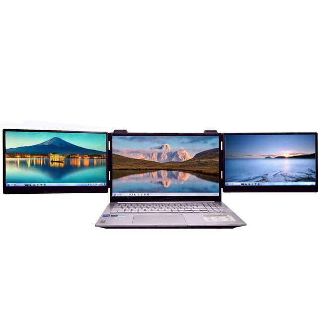 OEM ODM Direct Factory Thin Thickness Triple Laptop Screen Extender 13.3/ 14 /15.6 Inch 1080P Type-C Dual Portable Monitor