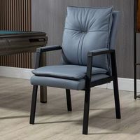 Chaise de bureau moderne multifonctionnelle XY en cuir PU et éponge, imperméable, avec accoudoirs, chaise de conférence, structure en acier carbone, 63x58x107cm