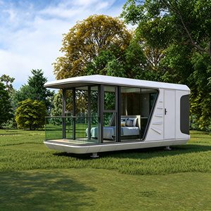 Unité <span class=keywords><strong>de</strong></span> capsule spatiale incurvée mobile écologique avec balcon panoramique, alimentée à l'énergie solaire, structure en aluminium durable pour hôtel-resort et cuisine - Product Image 3