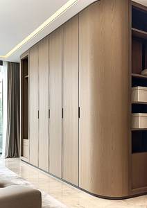 ตู้เสื้อผ้าไม้วีเนียร์ธรรมชาติที่ทันสมัยเนื้อไม้เป็นมิตรกับสิ่งแวดล้อมล้วนๆเป็นธรรมชาติสำหรับเฟอร์นิเจอร์ห้องนอน - Product Image 2