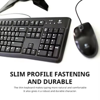 Logitech MK120 clavier et souris combo filaire pleine taille optique USB Plug and Play PC ordinateur portable bureau clavier souris