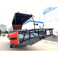 Bateau pneumatique semi-rigide (RHIB/RIB) de 7,5 m en PVC Mehler avec console à toit rigide, luxe pour le sport, pour 14 personnes, fournisseur chinois pour commandes en gros