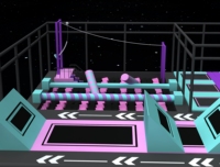 Parque Infantil Interior Rectangular Grande de Estilo Morado con Juegos Blandos para Niños y Parque de Trampolines Interior con Divertidos Desafíos