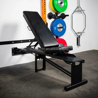 Banc de musculation multifonctionnel en métal, pliable, à fixation murale, pour tractions, presse à banc, musculation, fitness et rack de squat