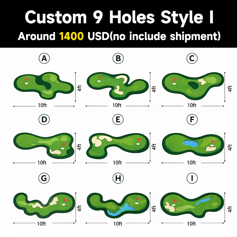 9 buche personalizzate stile golf green I