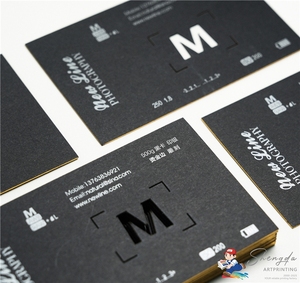 Carte de visite personnalisée de luxe noire gaufrée avec estampage à chaud doré, gravure de votre logo, couverture rigide, <span class=keywords><strong>design</strong></span> haut de gamme - Product Image 3