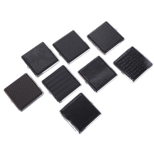 Usine d'origine 20 pièces capacité portable ultra-mince étui à cigarettes en cuir noir personnalité étui à cigarettes allongé - Product Image 3