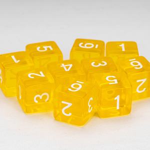 Farcub高品质D6骰子6毫米方形常规数字骰子塑料透明亚克力6面定制骰子棋盘游戏 - Product Image 3