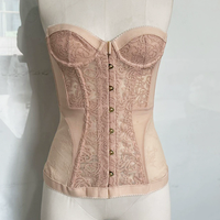 Corsé de malla transparente de lujo para mujer, bustier con cordones y varillas, top sexy tipo tubo para bodas, fiestas y disfraces.